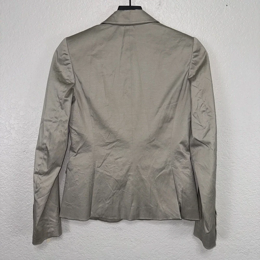 Alice +‎ Olivia Blazer Jacket XS Tan Preppy Cotton Notch Lapel Single Breasted